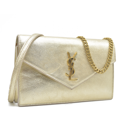 $1490 Saint Laurent Leather Evening Bag