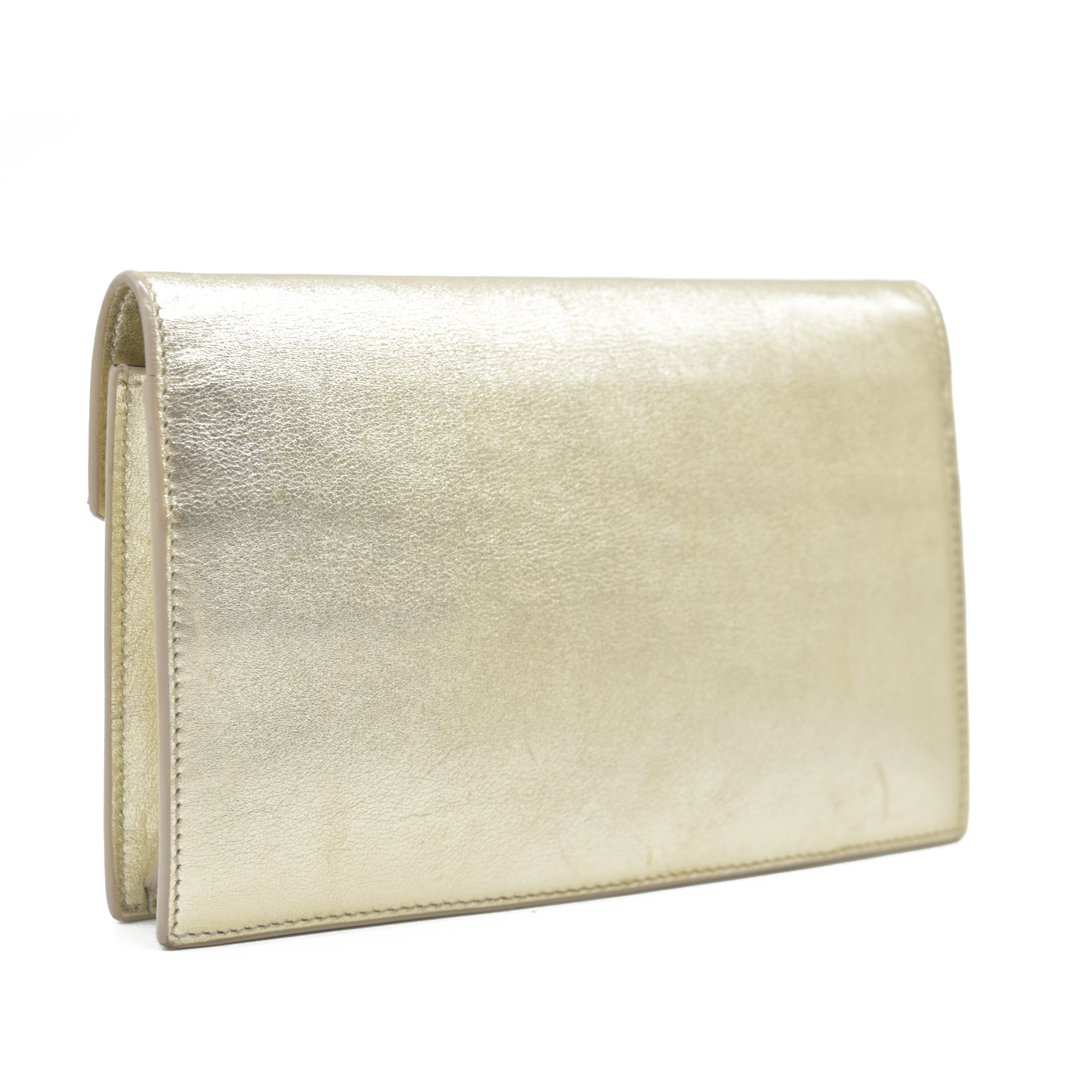 $1490 Saint Laurent Leather Evening Bag