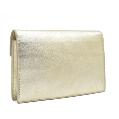 $1490 Saint Laurent Leather Evening Bag