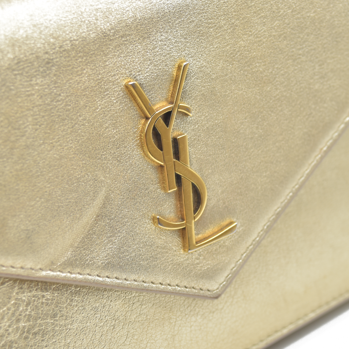 $1490 Saint Laurent Leather Evening Bag