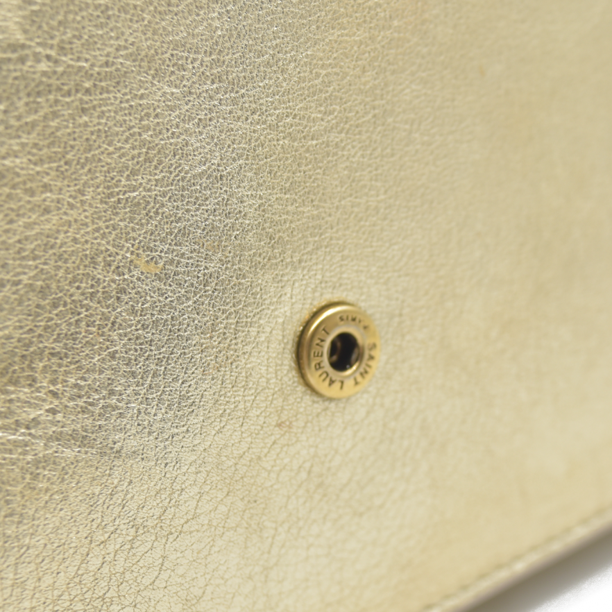 $1490 Saint Laurent Leather Evening Bag