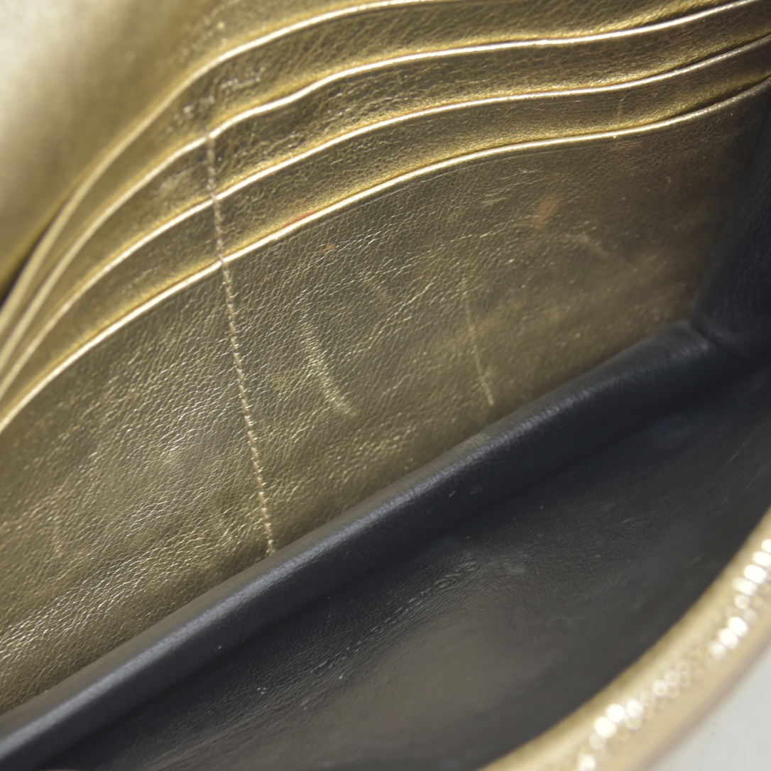 $1490 Saint Laurent Leather Evening Bag