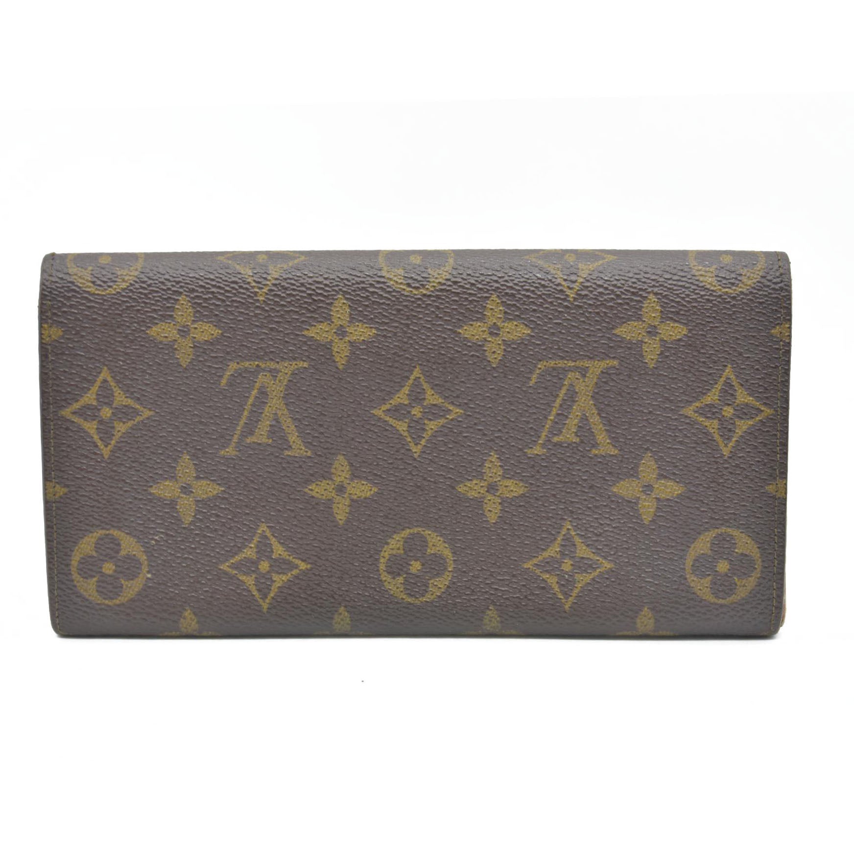 $770 Louis Vuitton Monogram Portefeiulle Sarah Long Bifold Wallet Brown 882AN