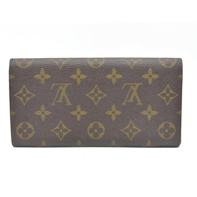 $770 Louis Vuitton Monogram Portefeiulle Sarah Long Bifold Wallet Brown 882AN