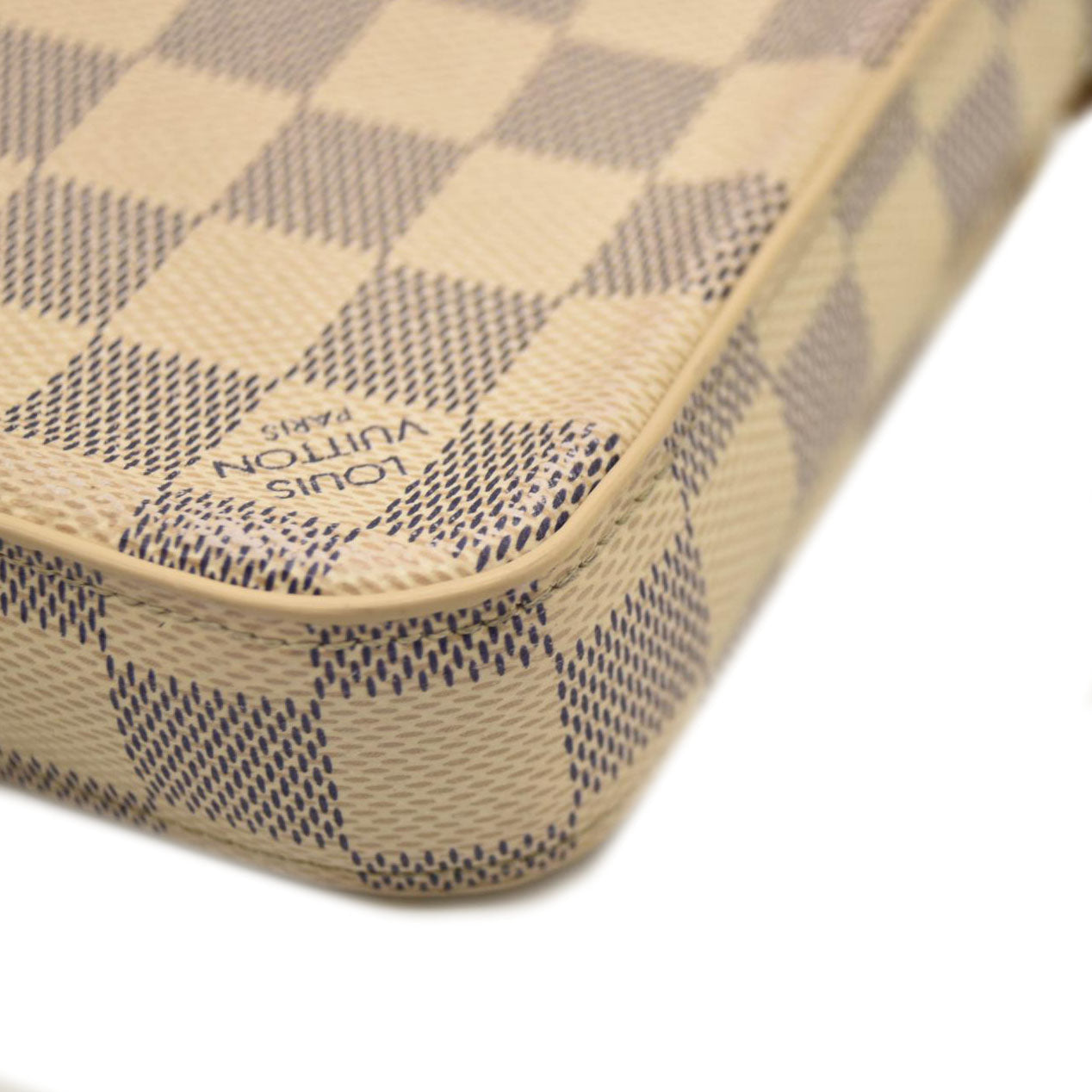 MI3158 LOUIS VUITTON Damier Azur Pochette Felicie Chain Wallet Rose Ballerine