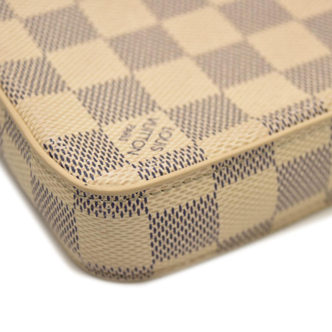 MI3158 LOUIS VUITTON Damier Azur Pochette Felicie Chain Wallet Rose Ballerine