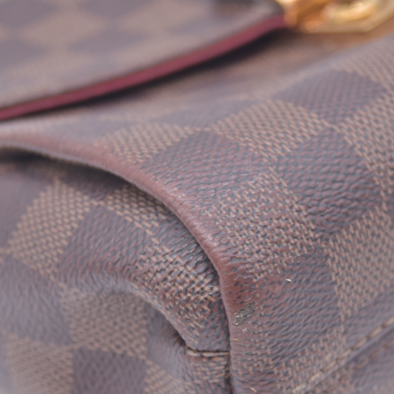 $1960 2020 LOUIS VUITTON Damier Ebene Croisette Top Handle Crossbody Bag Brown FL1210