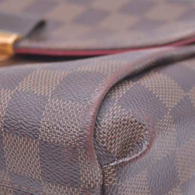 $1960 2020 LOUIS VUITTON Damier Ebene Croisette Top Handle Crossbody Bag Brown FL1210