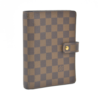 $755 Louis Vuitton Damier Ebene Medium Ring Agenda Cover Consignment NL SP0022 2002