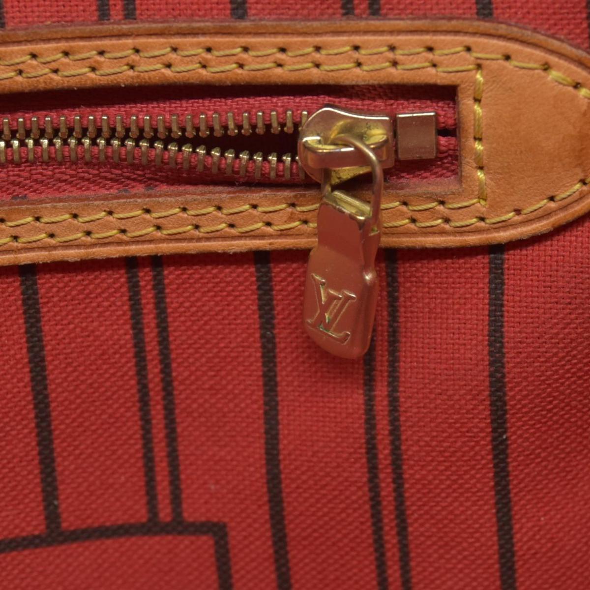 $2170 Louis Vuitton Monogram Neverfull MM Cherry AR1122