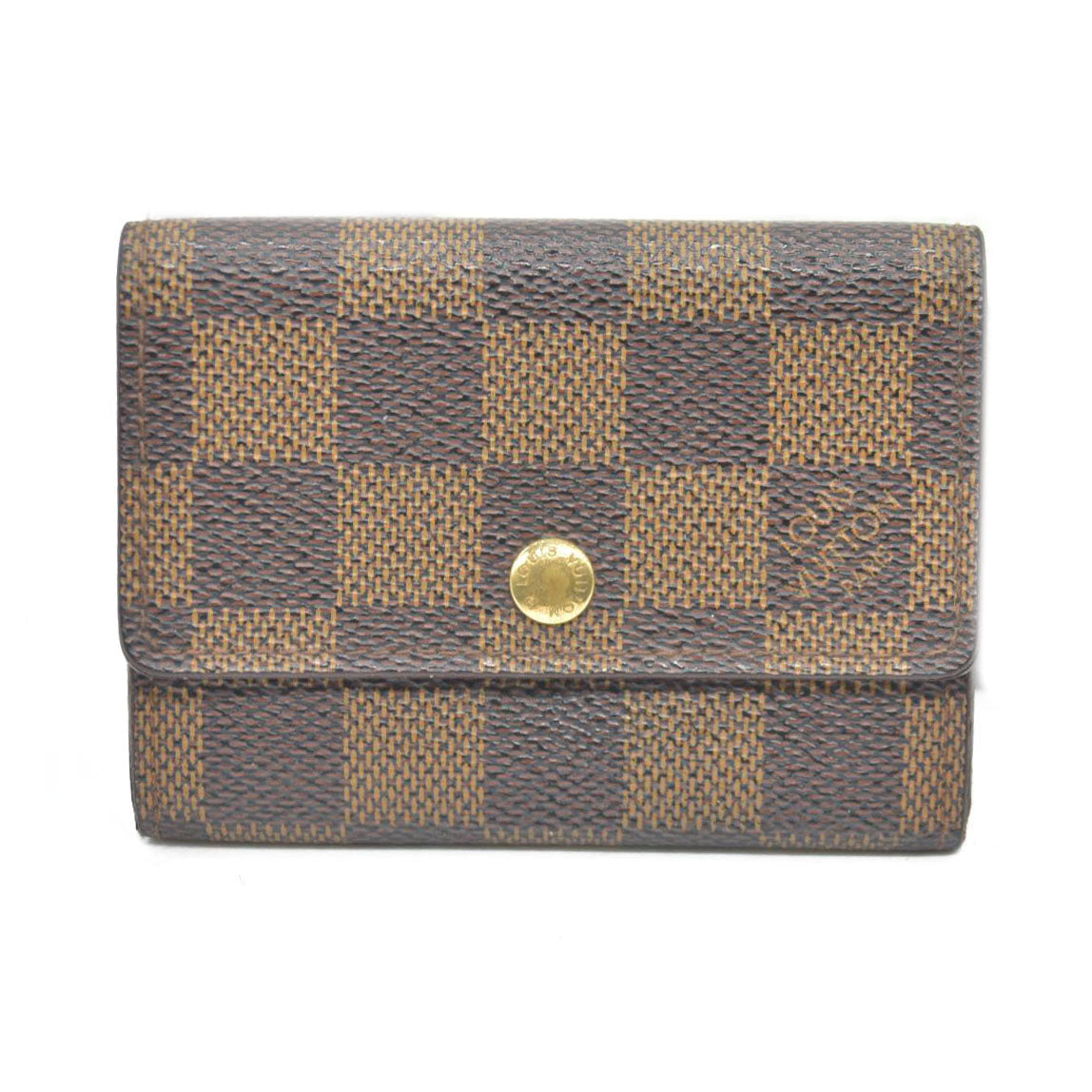 Louis Vuitton Damier Ebene Porte Monnaie Plat Coin Purse