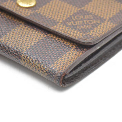Louis Vuitton Damier Ebene Porte Monnaie Plat Coin Purse