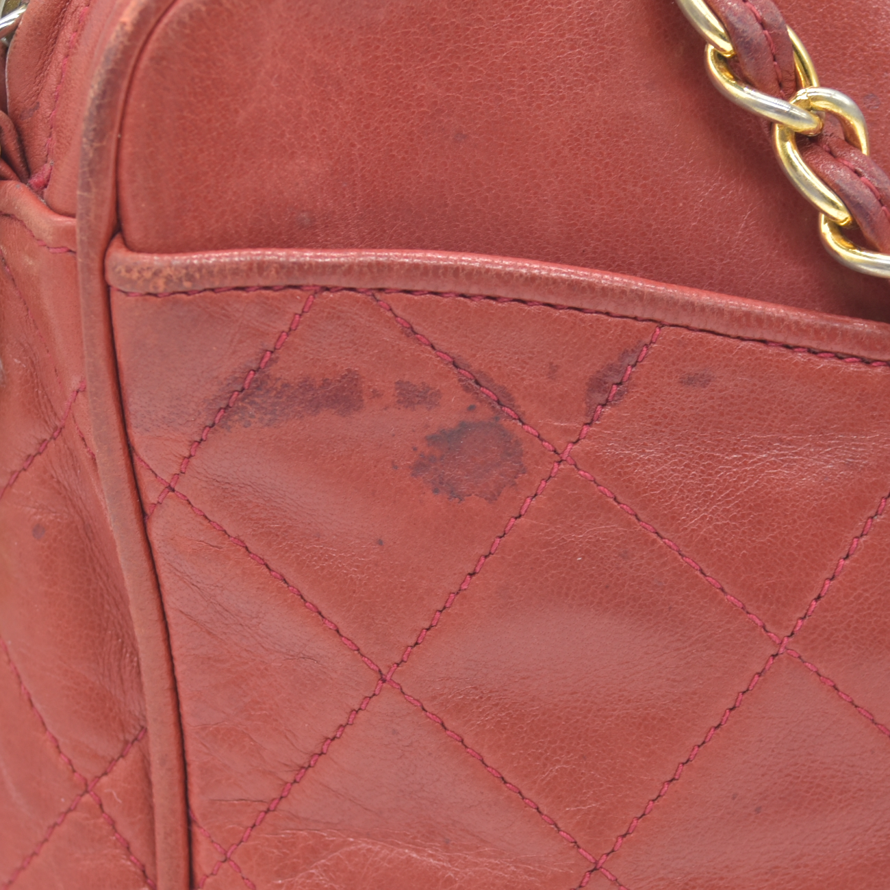 $3850 1986-1988 Chanel Red Lambskin Tassel CC Fringe Camera Bag