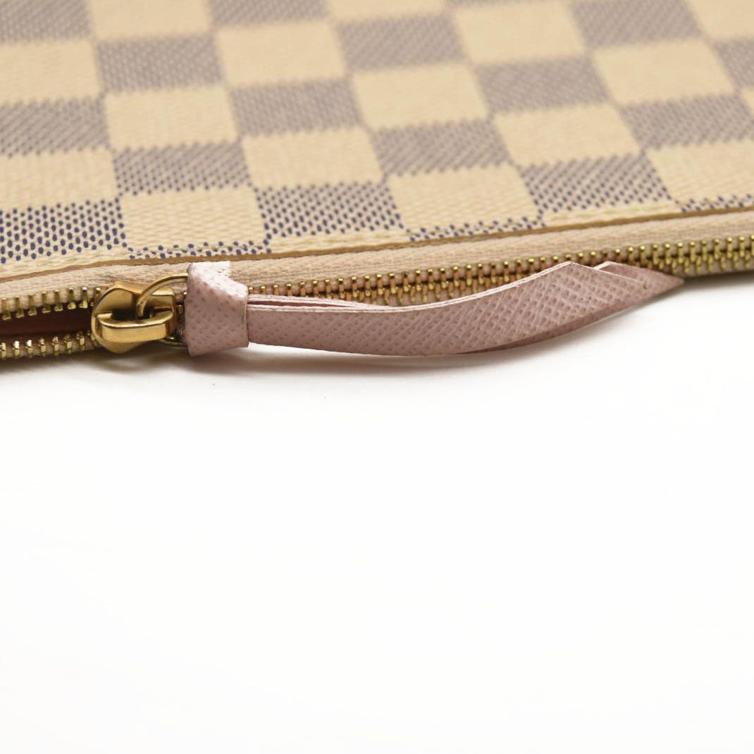 MI3158 LOUIS VUITTON Damier Azur Pochette Felicie Chain Wallet Rose Ballerine