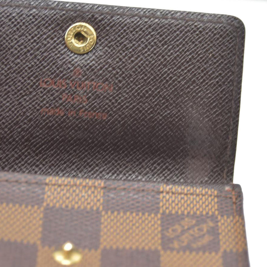 Louis Vuitton Damier Ebene Porte Monnaie Plat Coin Purse