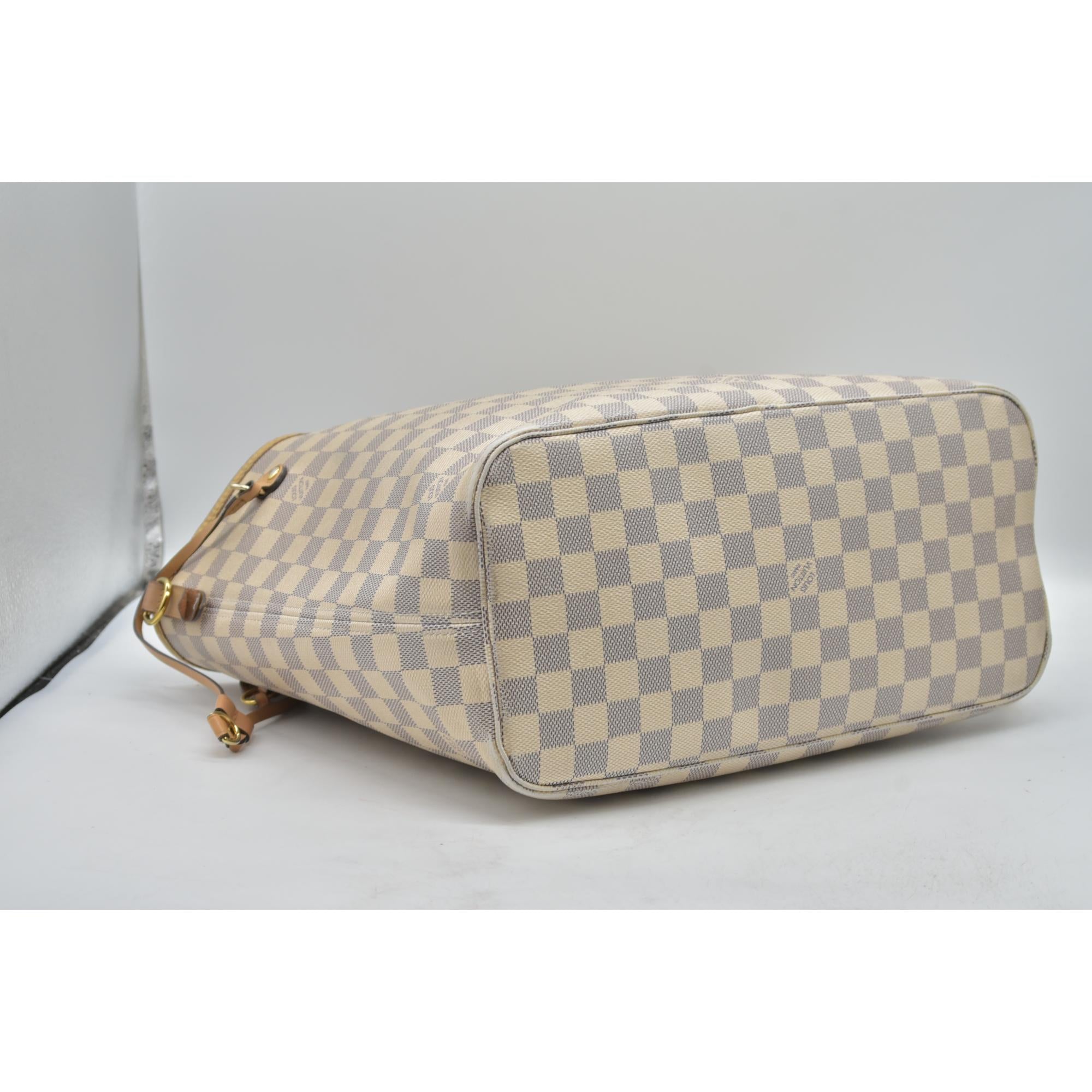 $2500 Louis Vuitton Damier Azur Braided Neverfull MM Tote