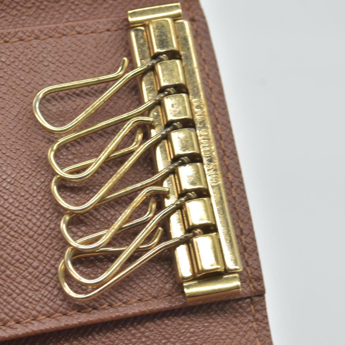 $355 2004 Louis Vuitton Monogram Multicles 6 Ring Key Case Brown CT0074