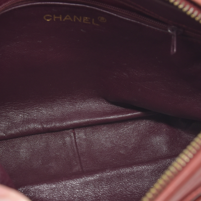 $3850 1986-1988 Chanel Red Lambskin Tassel CC Fringe Camera Bag