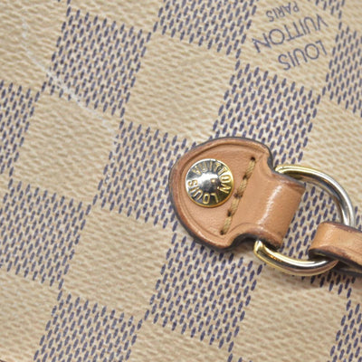 $2500 Louis Vuitton Damier Azur Braided Neverfull MM Tote