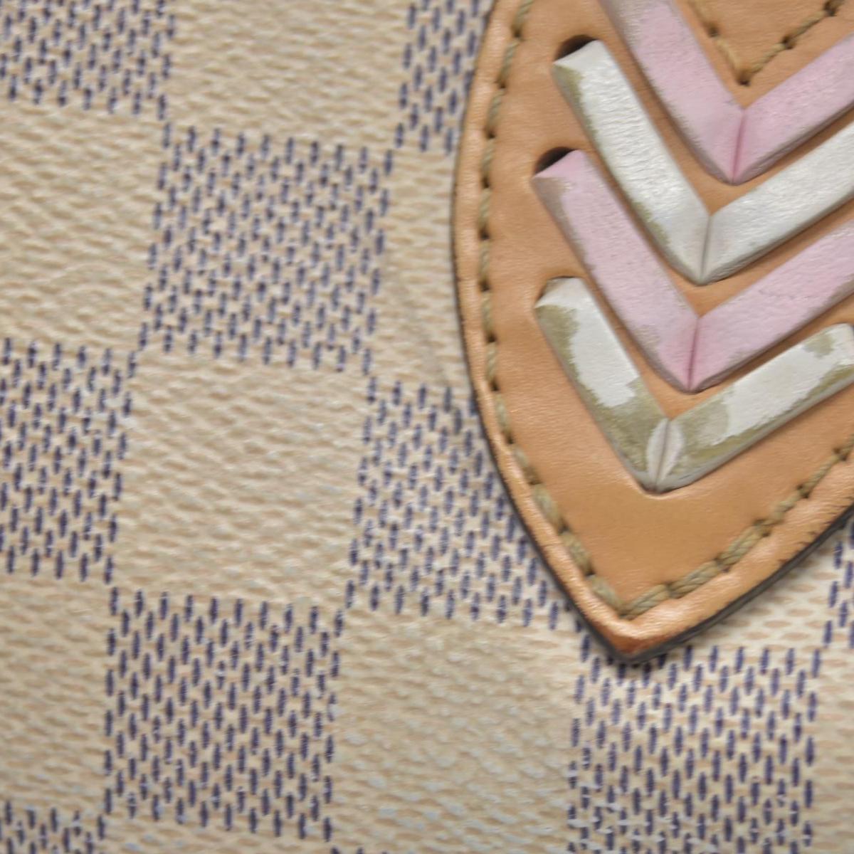 $2500 Louis Vuitton Damier Azur Braided Neverfull MM Tote