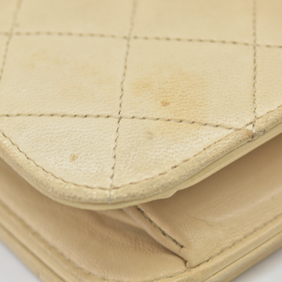 $3350 Chanel Timeless Classic Quilted Single Flap with 24K GHW Beige