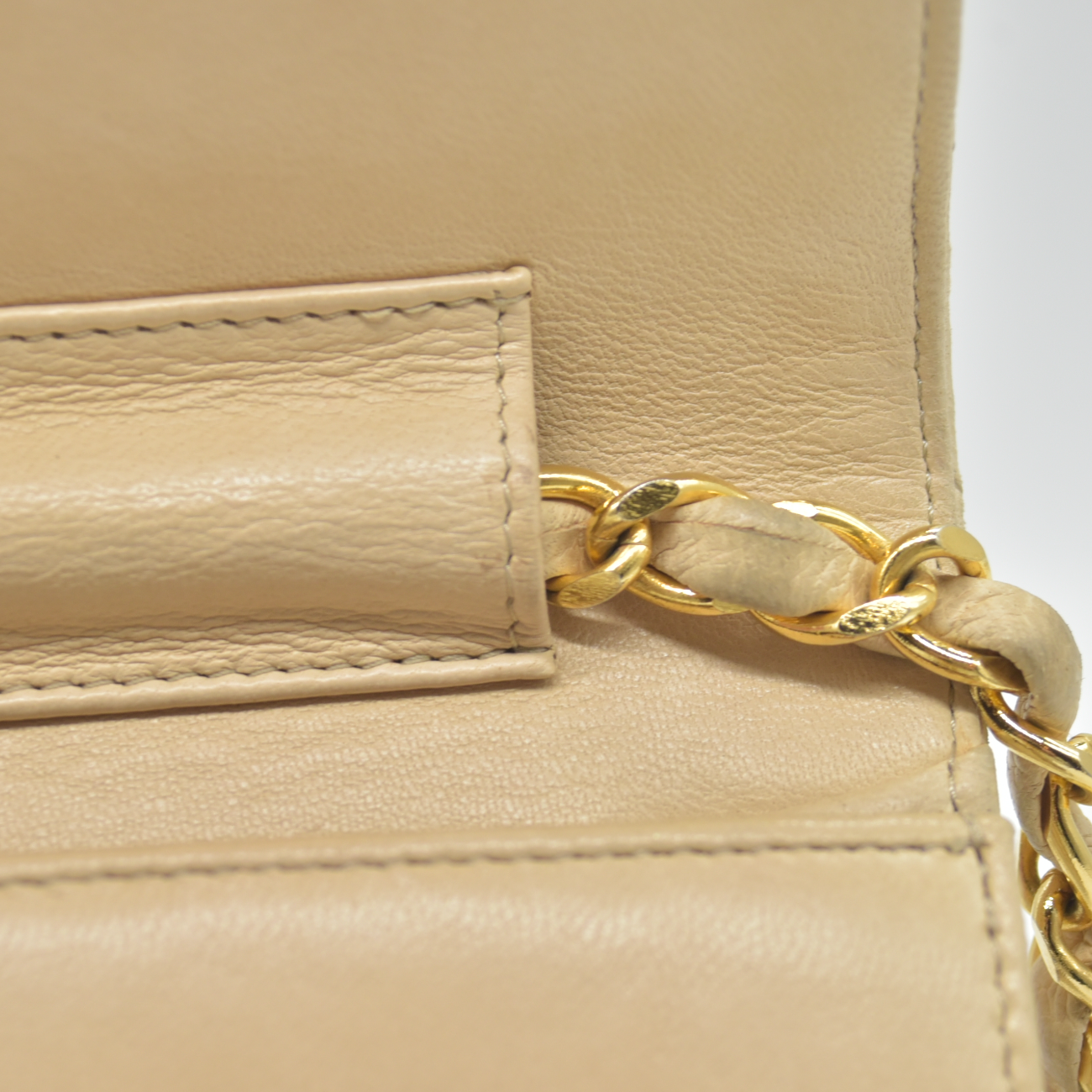 $3350 Chanel Timeless Classic Quilted Single Flap with 24K GHW Beige
