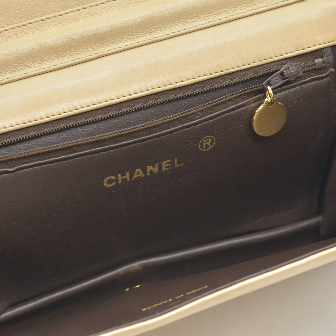 $3350 Chanel Timeless Classic Quilted Single Flap with 24K GHW Beige