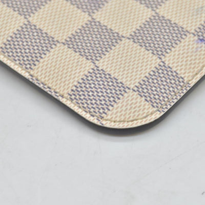 $650 Louis Vuitton Damier Azur Braided Neverfull MM Tote Pochette