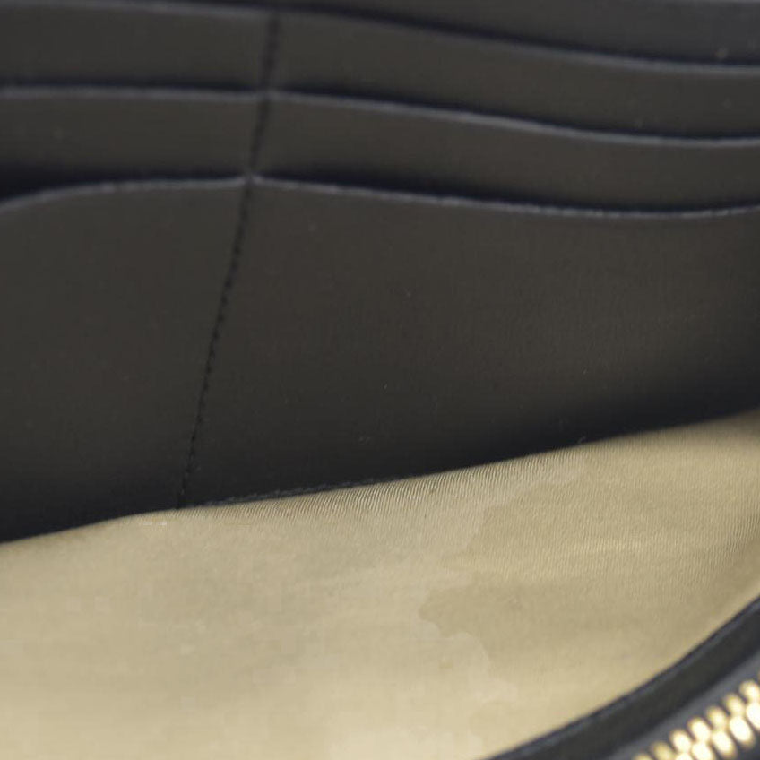 Chloe Ribbon Leather Long Bifold Wallet Purse Black CONSIGNMENT