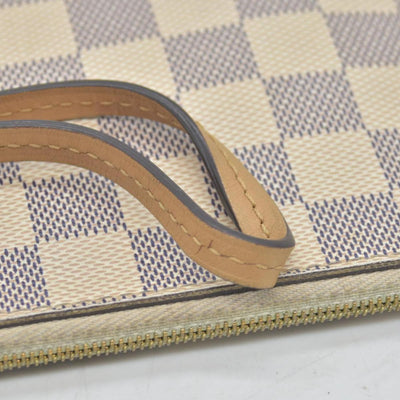 $650 Louis Vuitton Damier Azur Braided Neverfull MM Tote Pochette