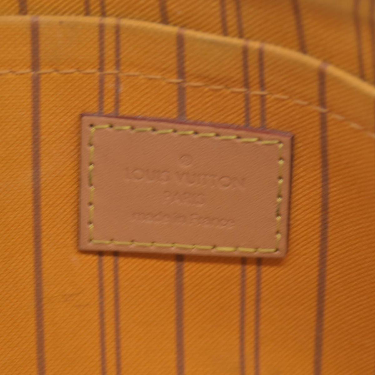 $650 Louis Vuitton Damier Azur Braided Neverfull MM Tote Pochette