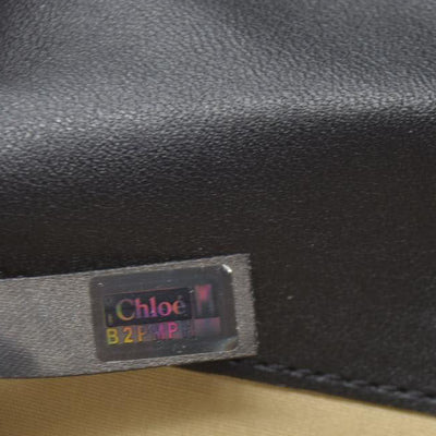 Chloe Ribbon Leather Long Bifold Wallet Purse Black CONSIGNMENT