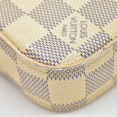 $1580 2017 Louis Vuitton Damier Azur Pochette Felicie Crossbody MI5107