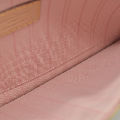 $600 2018 Louis Vuitton Damier Azur Neverfull MM GM Pochette Rose Ballerine FL4108
