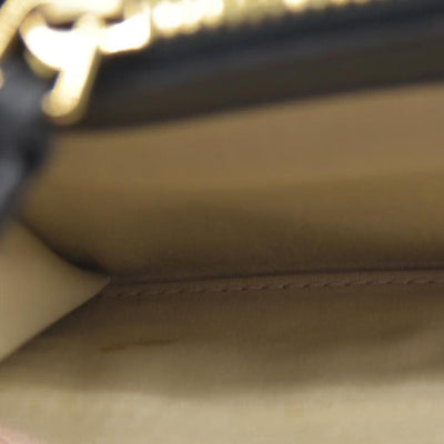 Chloe Ribbon Leather Long Bifold Wallet Purse Black CONSIGNMENT