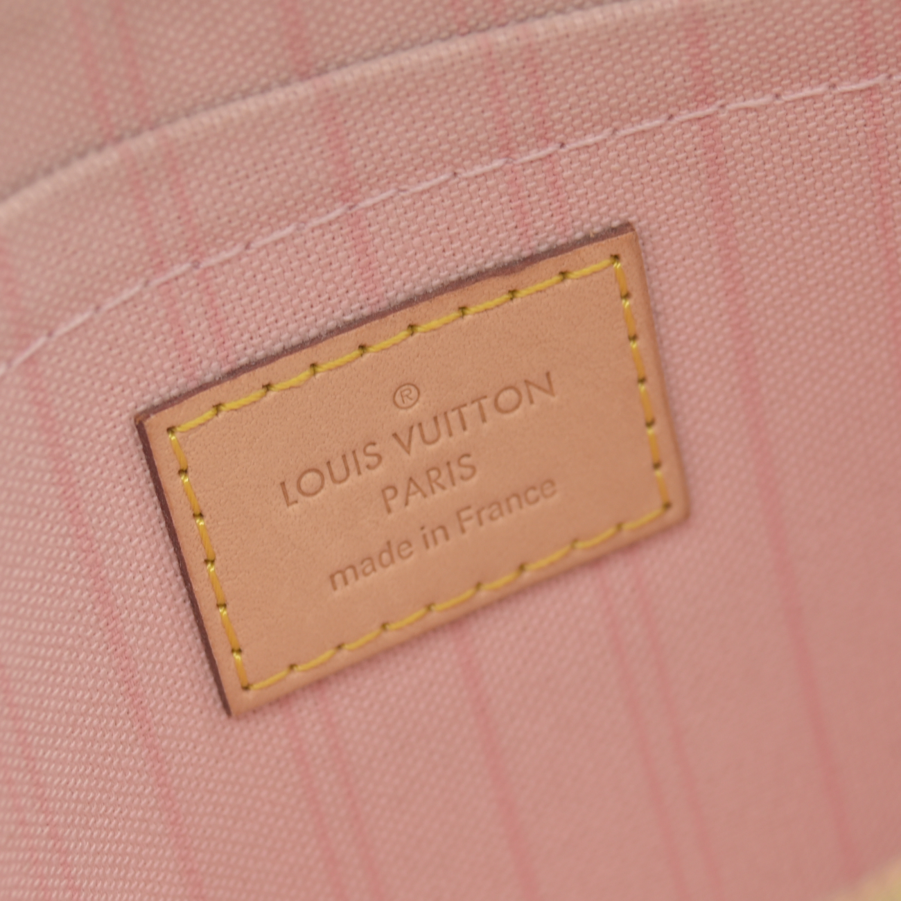 $600 2018 Louis Vuitton Damier Azur Neverfull MM GM Pochette Rose Ballerine FL4108