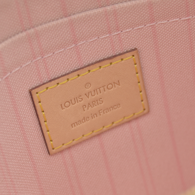 $600 2018 Louis Vuitton Damier Azur Neverfull MM GM Pochette Rose Ballerine FL4108