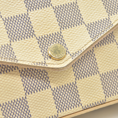 $1580 2017 Louis Vuitton Damier Azur Pochette Felicie Crossbody MI5107