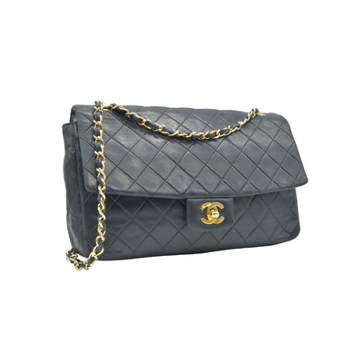 $11300 Chanel 1990-1991 Vintage Jumbo Single Flap Bag - 24K Gold Plated Hardware