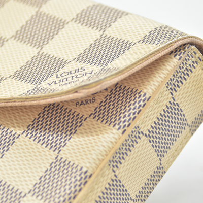 $1580 2017 Louis Vuitton Damier Azur Pochette Felicie Crossbody MI5107