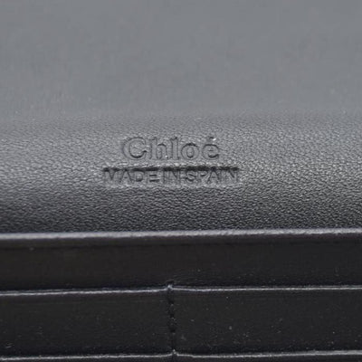 $470 Chloe Ribbon Leather Long Bifold Wallet Purse Black CONSIGNMENT 10020945