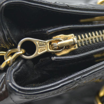 CHANEL Matelasse Chain Shoulder Bag Patent leather Black Gold CC