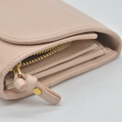 $525 2018 Chloe Indy Leather Long Bifold Wallet Purse Pink