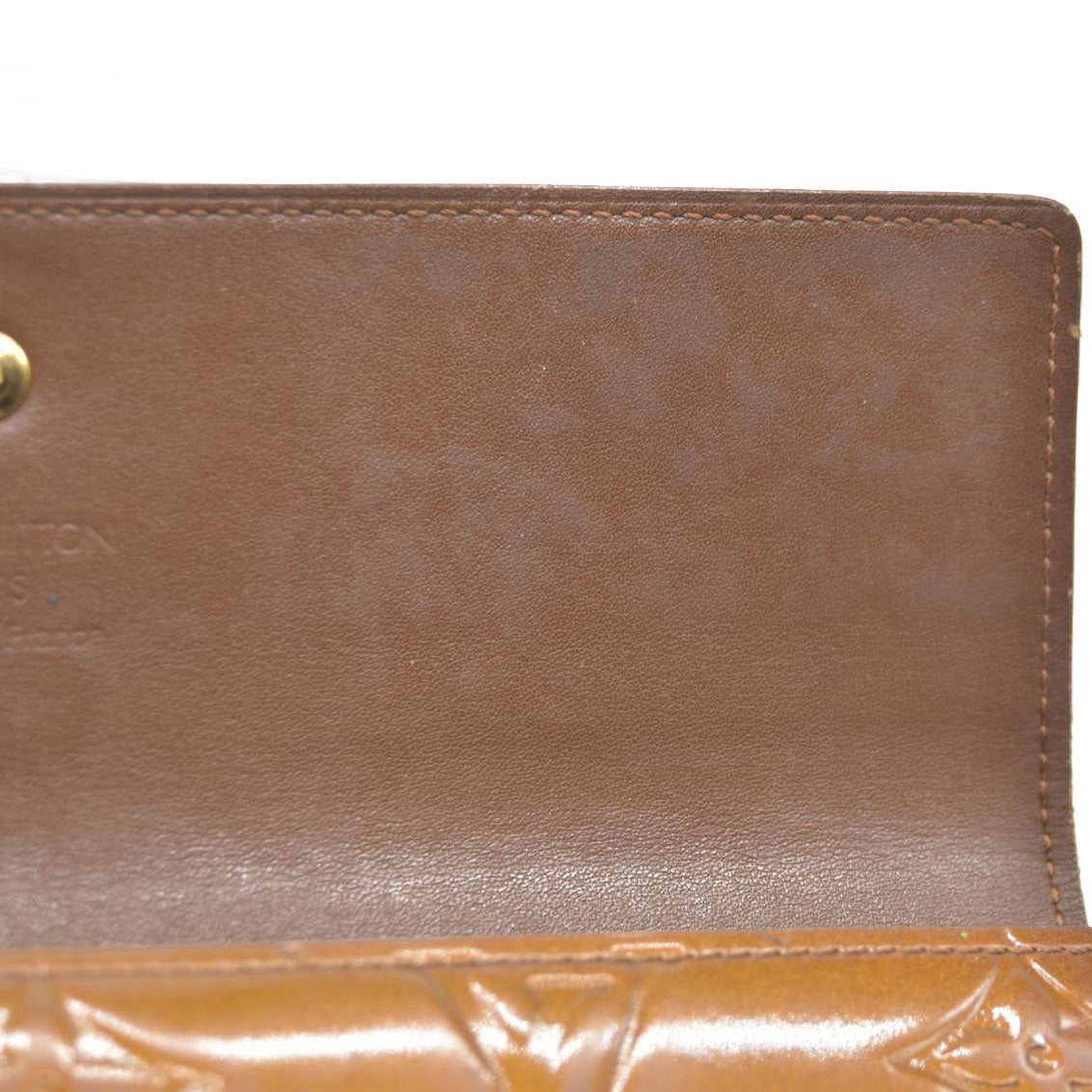 $840 LOUIS VUITTON Monogram Vernis Porte Tresor International Trifold Wallet