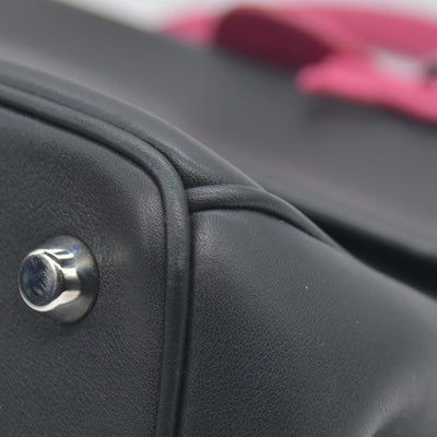 $6100 Christian Dior Smooth Calfskin Small Bi-Color Be Dior Flap Black Pink CONSIGNMET