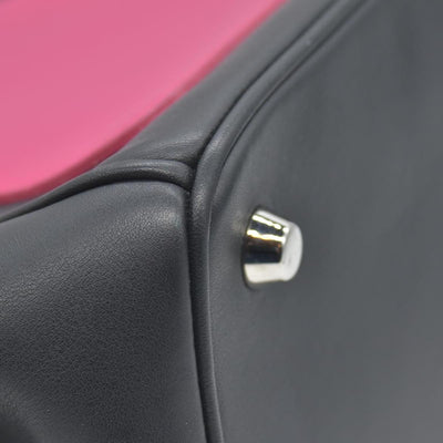 $6100 Christian Dior Smooth Calfskin Small Bi-Color Be Dior Flap Black Pink CONSIGNMET
