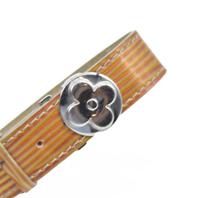 $475 Louis Vuitton Leather Epi Wish Wrap Bracelet Brown SN1909