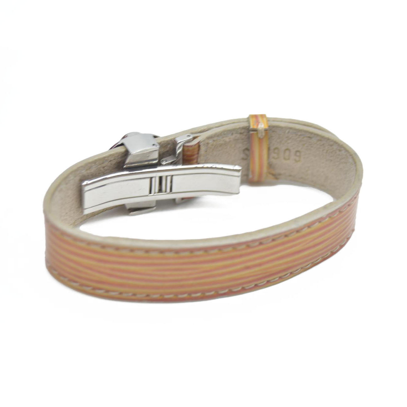 $475 Louis Vuitton Leather Epi Wish Wrap Bracelet Brown SN1909