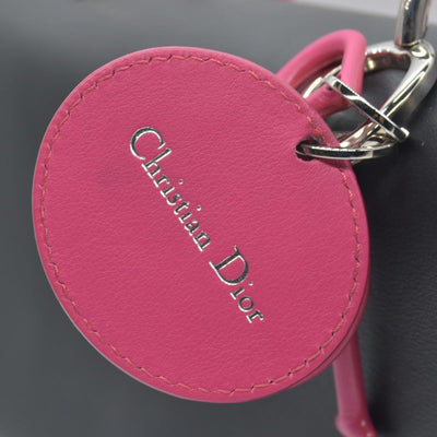 $6100 Christian Dior Smooth Calfskin Small Bi-Color Be Dior Flap Black Pink CONSIGNMET