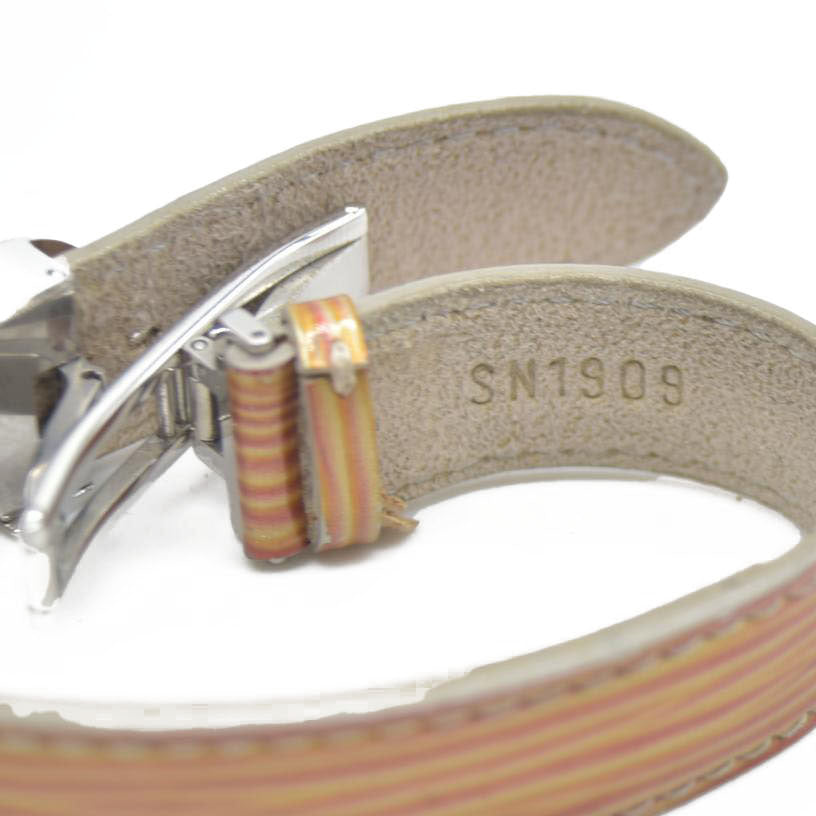 $475 Louis Vuitton Leather Epi Wish Wrap Bracelet Brown SN1909
